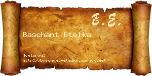 Baschant Etelka névjegykártya